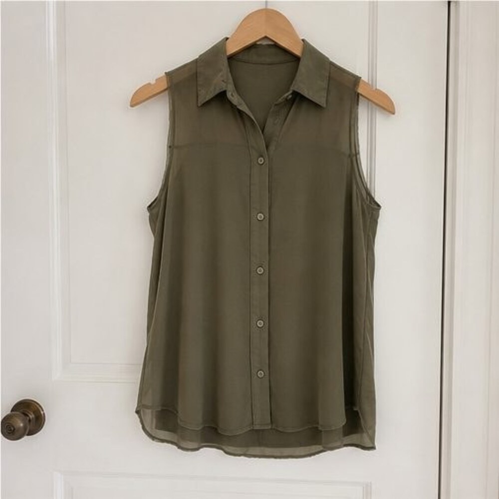 Olive Puff Sleeve Top